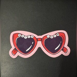 Dutch Bros Coffee Valentine’s Day Sticker Red and Pink Heart Sunglasses Sticker